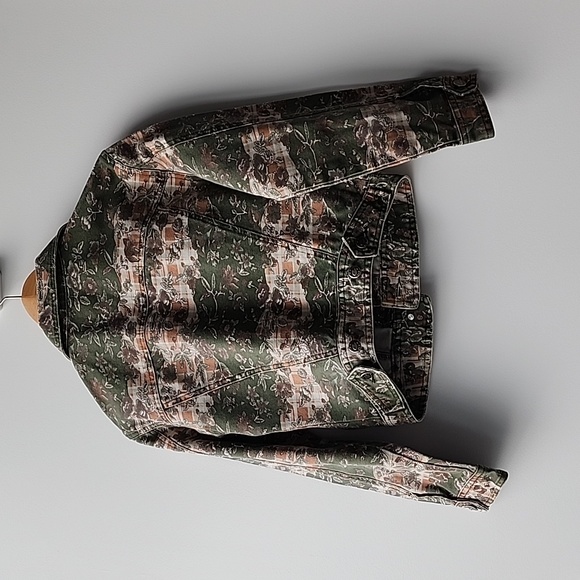 Vintage Naf Naf Floral Cottagecore Printed Cotton Denim Jacket - Picture 7 of 8